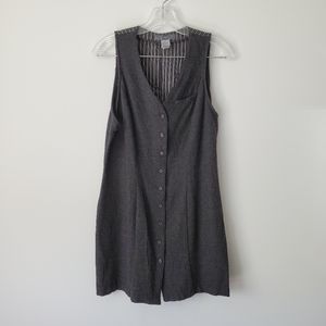 Vintage Gap Charcoal Gray Wool Vest Dress Sz S
